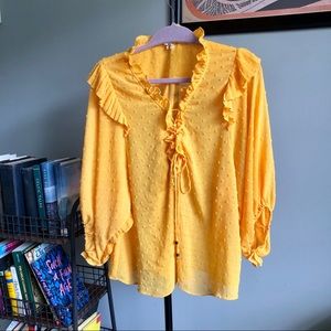 Anthropologie yellow dolman blouse